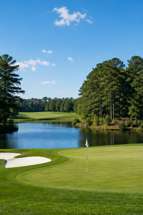 A championship golf course prepared for tournament play